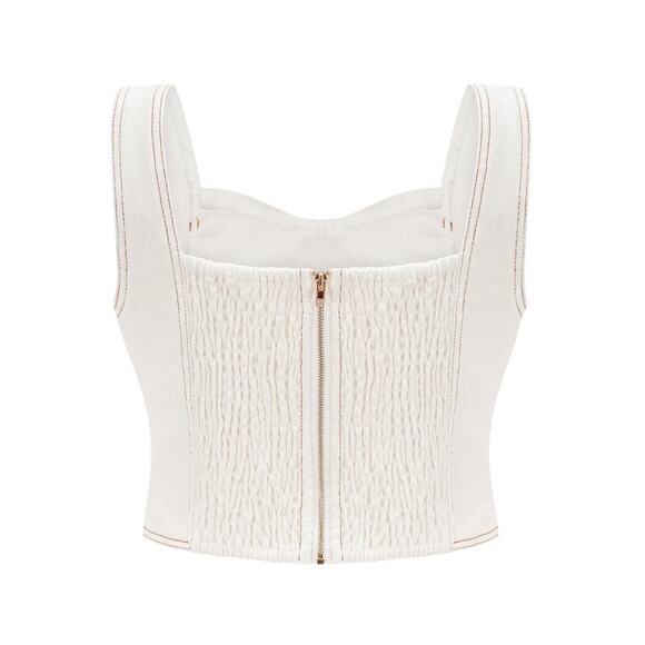 Miss Rosier Brielle Denim top size small - Picture 2 of 13